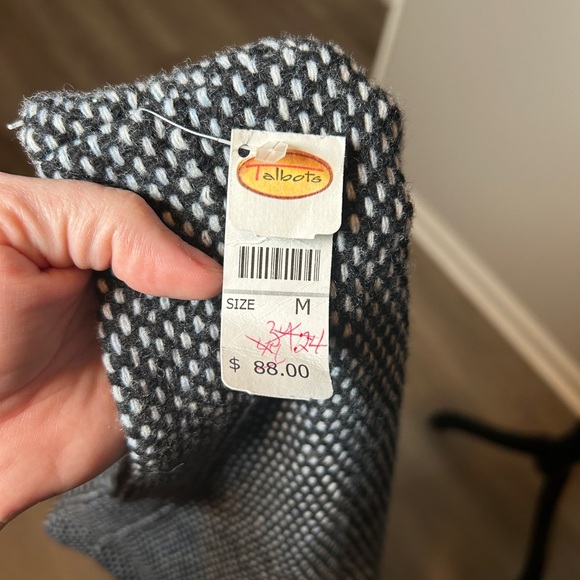 Talbots Made in Italy Knit Pencil Skirt | Black White Textured Midi | Size M - Picture 3 of 4